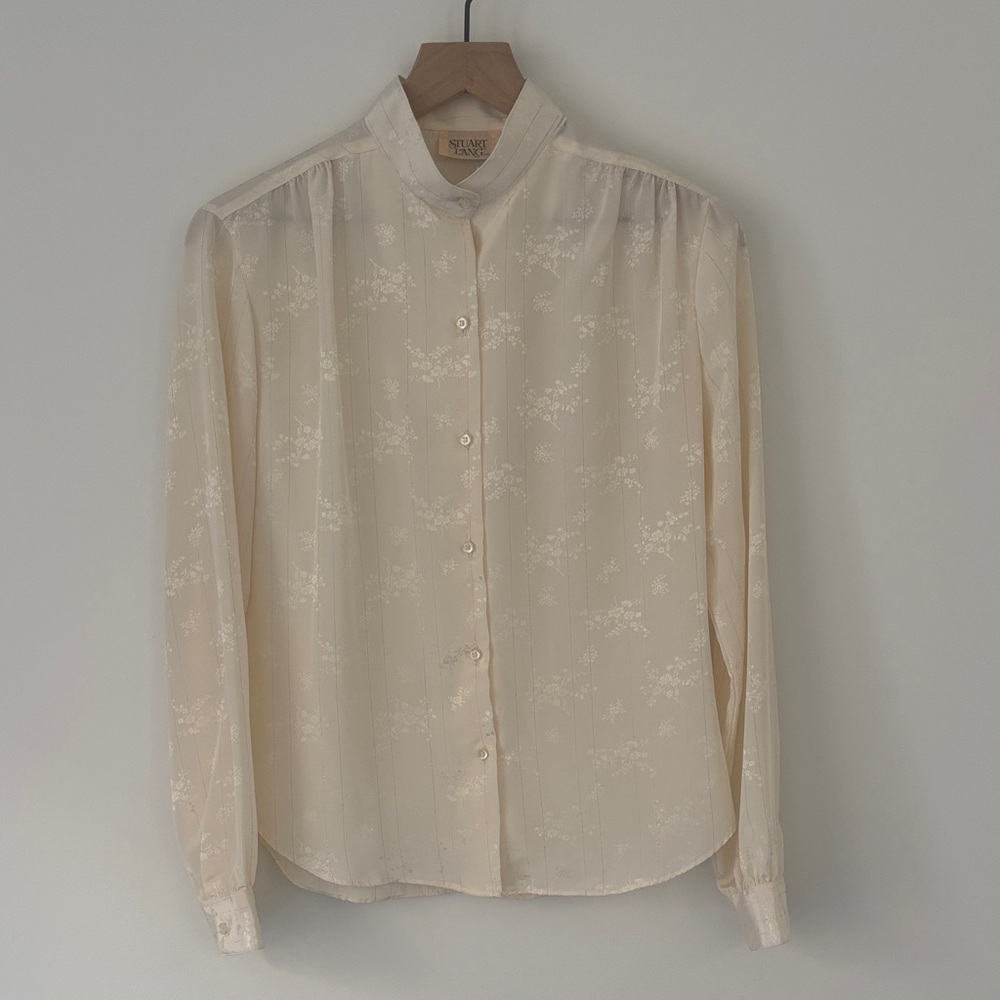 *Vintage Sheer Button-Up Blouse
